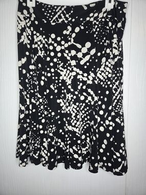 Lily Boutique Black White Floral Skater Skirt Size S Chic Minimalist Casual